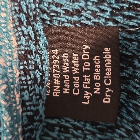 Misook-Open Cardigan Hook Closure Long Sleeve Knit Beaded Blue-Size Small - Picture 7 of 17